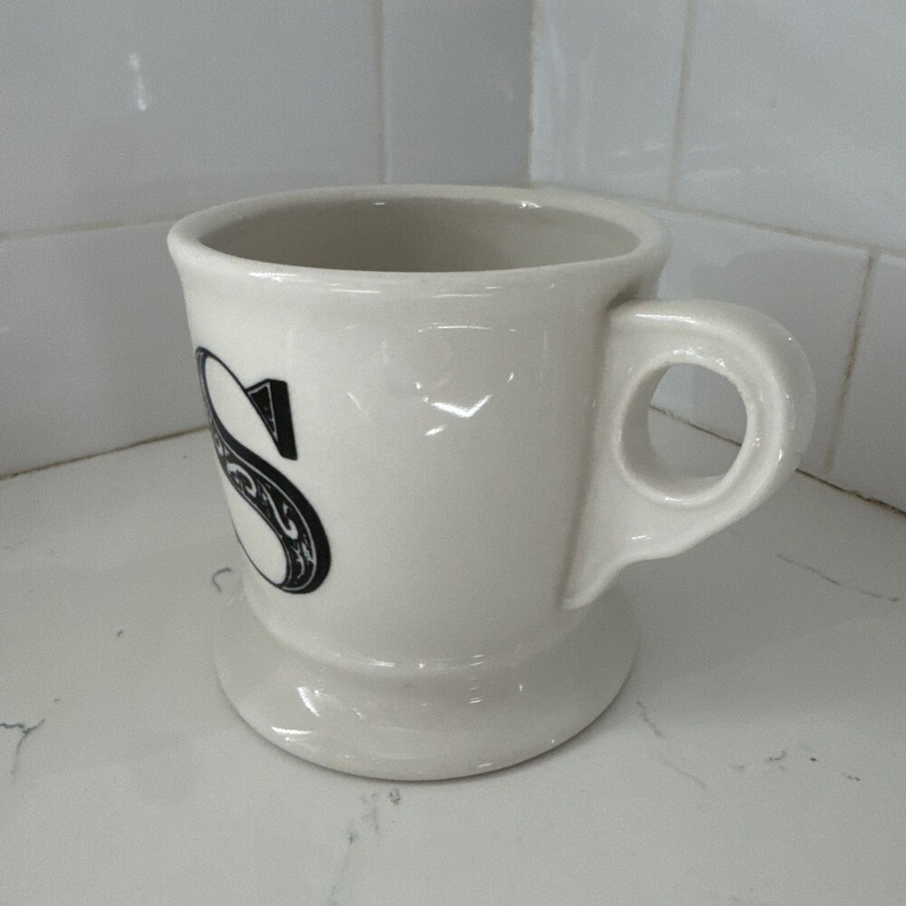 Anthropologie Monogram Initial Coffee Mug Cup White Letter S - Picture 2 of 12